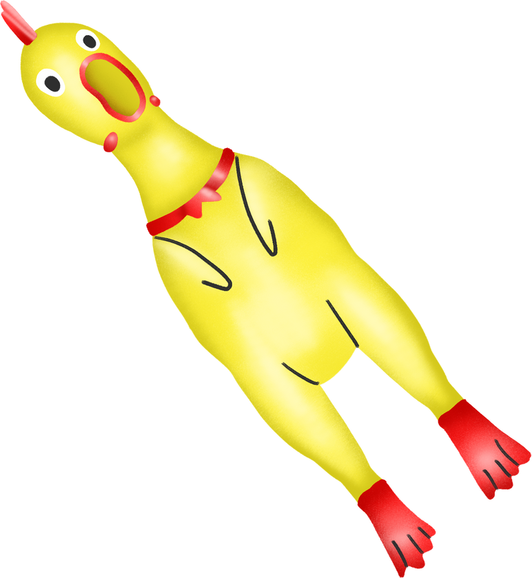 Shiny and Dreamy Squeaky Rubber Chicken